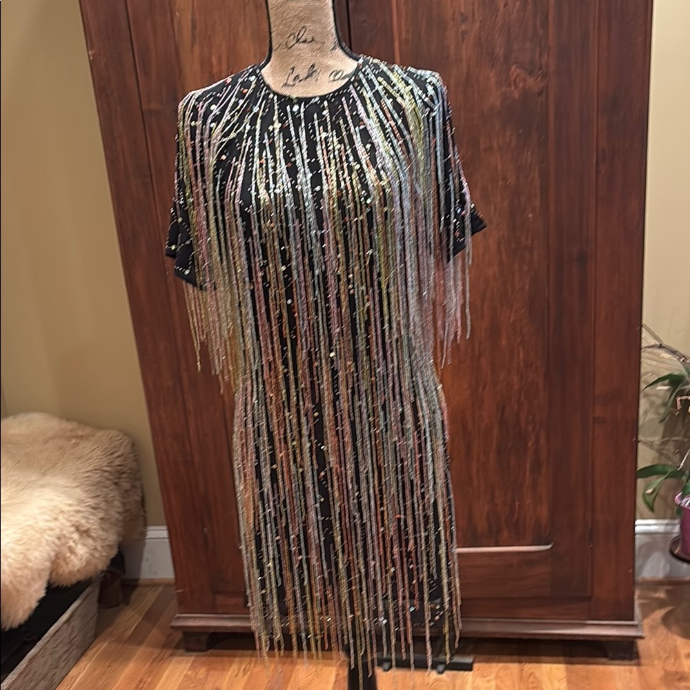 Nasty Gal Black with Fringe Dress